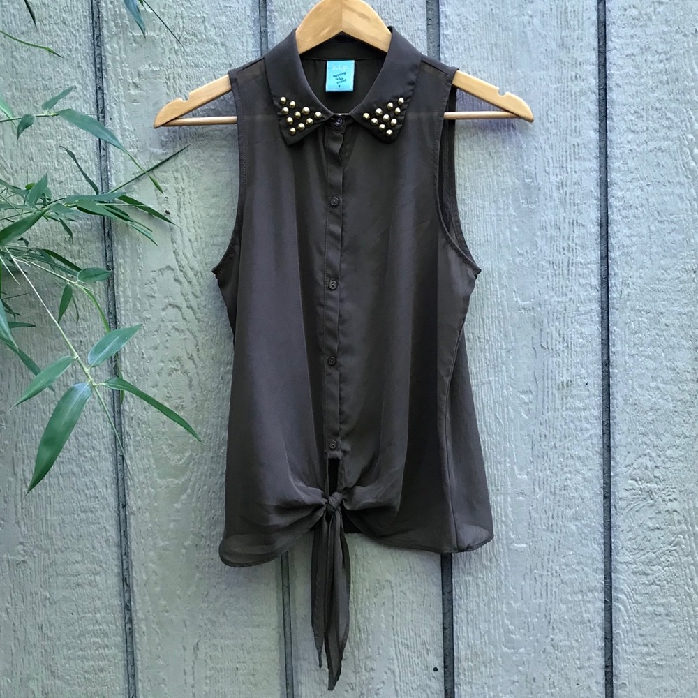 NWOT Nordstrom sheer studded tank top blouse